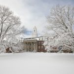 March was the month it seemed the snow would never stop, with four Nor’easters battering the state. But in this March 8 photo, UConn’s iconic Wilbur Cross Building looks tranquil under a blanket of snow. (Sean Flynn/UConn Photo)