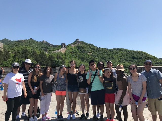 UConn students and faculty at The Great Wall in China