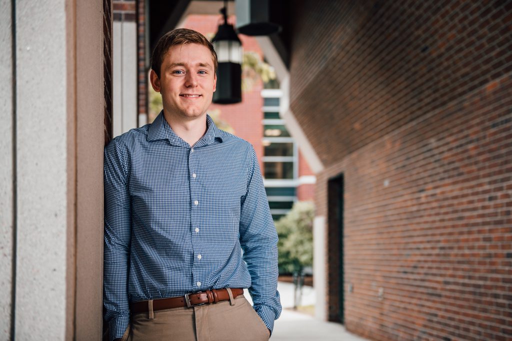Matthew Bradford, who earned two degrees in accounting at UConn, earned one of the best CPA exam scores in the nation, and the top one in Connecticut, in 2017. (Nathan Oldham/UConn Photo)