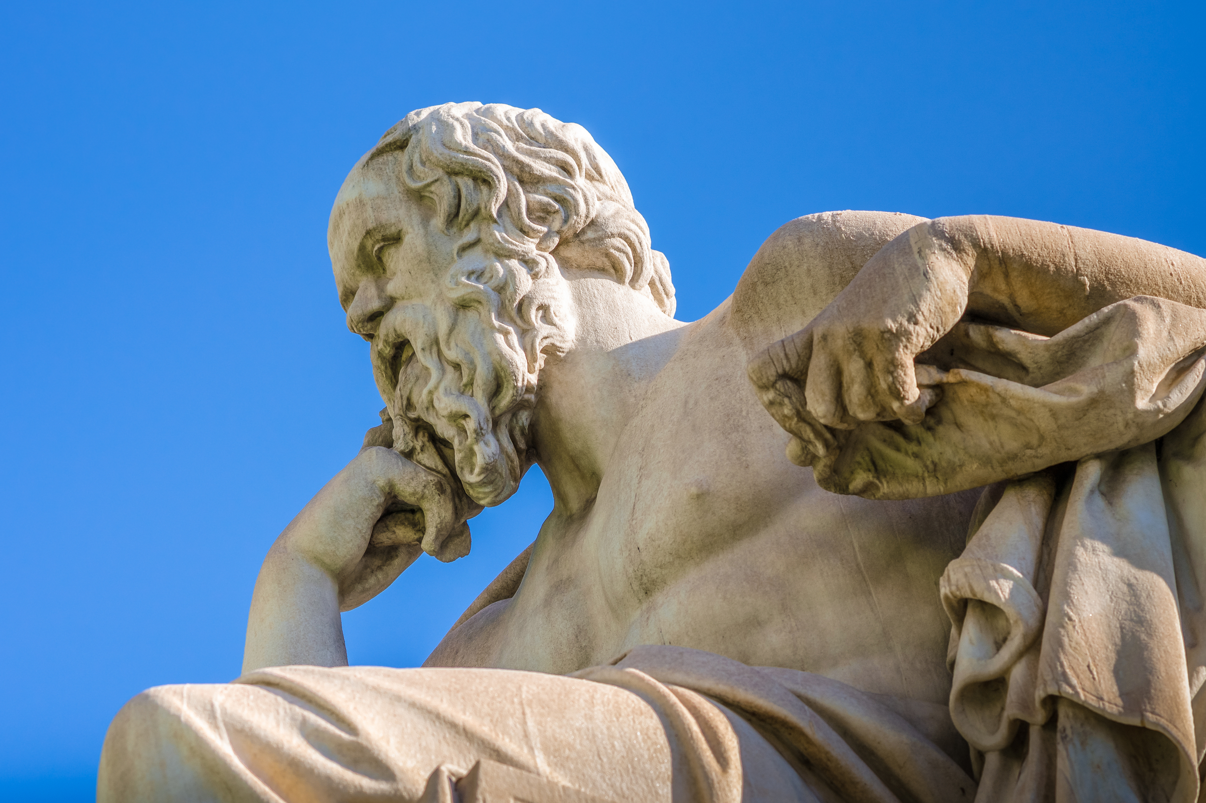 Close-Up marble statue of the Great Greek philosopher Socrates. (Getty Images)