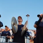 UConn Marching Band members perform during the football game at Pratt & Whitney Stadium at Rentschler Field on Aug. 30, 2018. (Peter Morenus/UConn Photo)