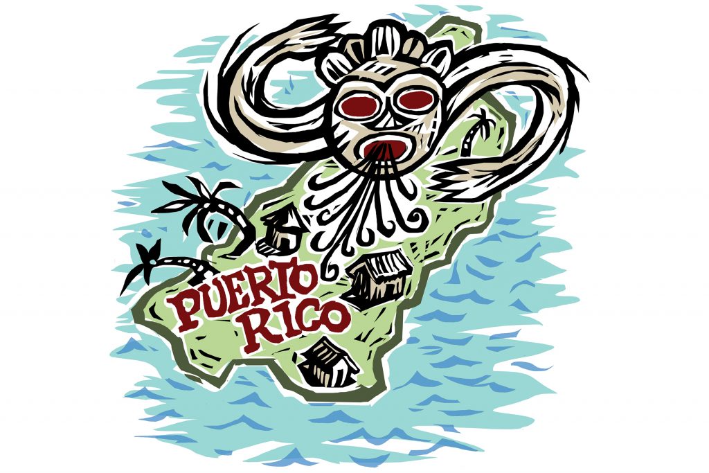 Juricán, from the Taino legend to explain hurricanes in the West Indies. (John Bailey/UConn Illustration)