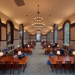 A view of the renovated South Reading Room at the Wilbur Cross Building on Sept. 25, 2018. (Peter Morenus/UConn Photo)