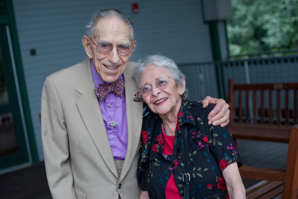 Law School alumnus Milton Katz with his wife Shirley, a retired pharmacist whom he married in 1964.