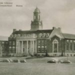 A postcard of Wilbur Cross Building in the early 1940s. (University Library Archives & Special Collections)