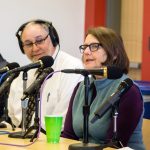 Biology professor and State Ornithologist Margaret Rubega answers a question during a live interview for UConn360 Podcast. (Lucas Voghell '20 (CLAS)/UConn Photo)