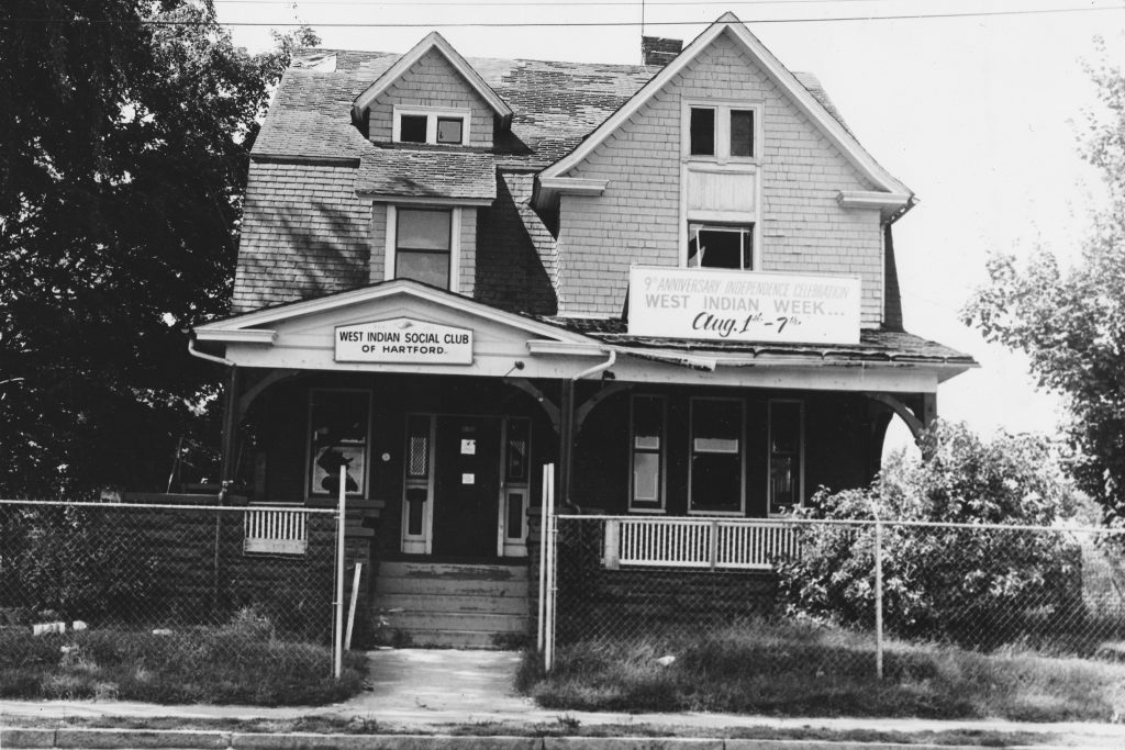 Barbour Street Club House, a converted two-family home that was the site of the first West Indian Social Club, founded in 1950. (Courtesy of West Indian Social Club of Hartford)