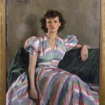 A portrait of Mrs. Mary Potter, oil on canvas, 1940, from the Benton Museum's collection.
