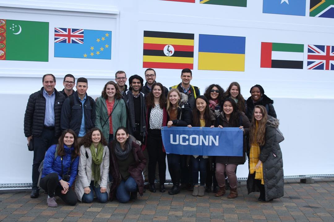 A group of students and faculty attended COP24, the UN climate change summit, earlier this month in Katowice, Poland, where world leaders discussed details of the Paris Climate Accord, and ways to mitigate emissions. (Office of Environmental Policy/UConn Photo)