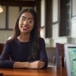 Akshayaa Chittibabu ’19 (CLAS) was named a Marshall Scholar, one of the most prestigious honors available to undergraduate students in the U.S. A resident of Shrewsbury, Massachusetts, Chittibabu is also a STEM Scholar in UConn’s Honors Program, 2018 Truman Scholar, 2018 UN Foundation Global Health Fellow, 2018 Washington Leadership Program Scholar, 2017 Newman Civic Fellow, 2016 Holster Scholar, and a UConn New England Scholar. She was also elected to Phi Beta Kappa as a junior. (Peter Morenus/UConn Photo)