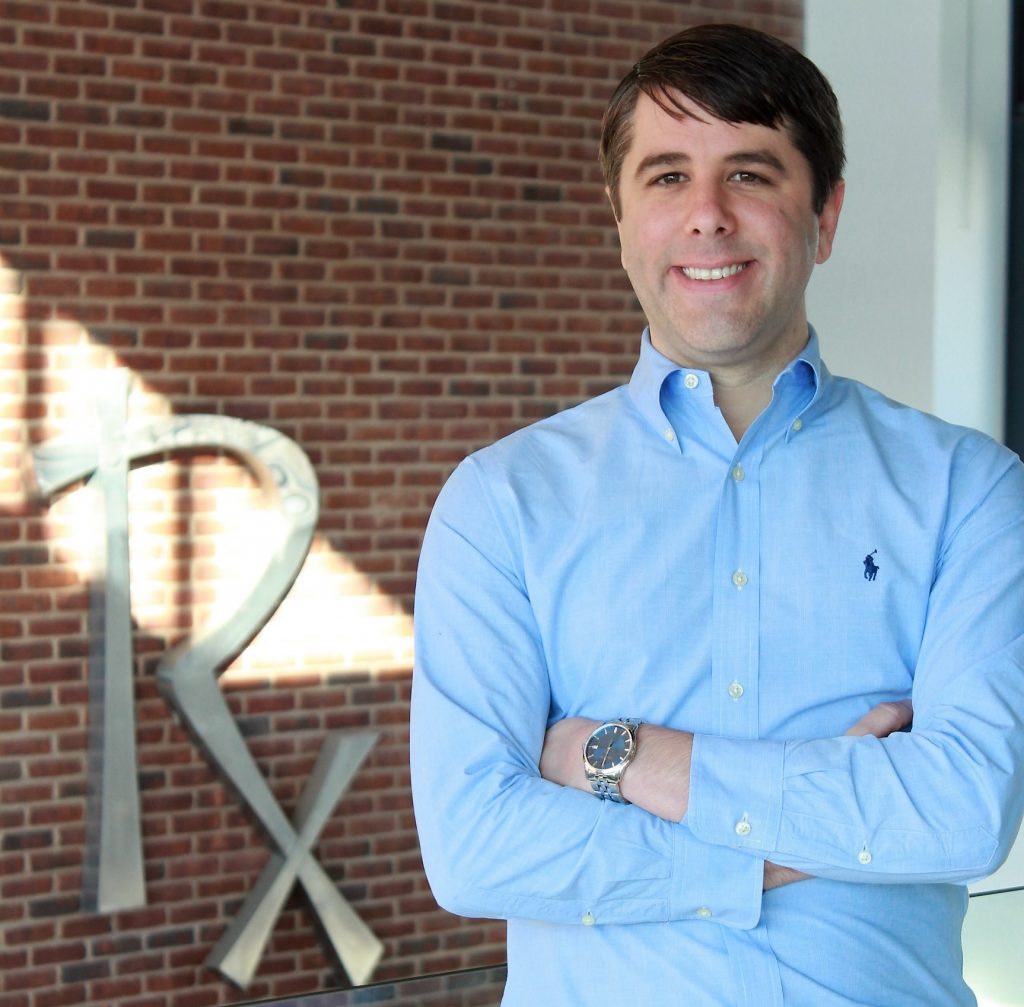 Gregory Sartor inside the UConn School of Pharmacy