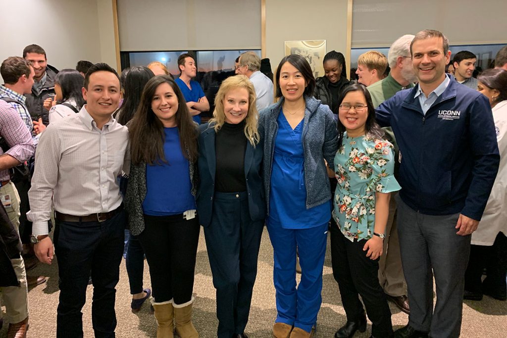 UConn dental students and Dean Sharon Gordon at match reception