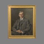 A portrait of Connecticut Agricultural College President Charles Lewis Beach, 1925, from the Benton Museum Collection. (Sean Flynn/UConn Photo)