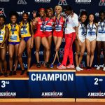 The Huskies claimed the silver medal in the 4 x 400 meter relay. (Ben Solomon/AAC Photo)