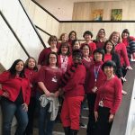 UConn dental school staff wearing red