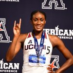 Kat Surin took home gold in the 400 meter dash. (Ben Solomon/AAC Photo)