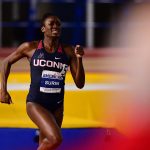 Kat Surin competes in the 400 meter dash. (Ben Solomon/AAC Photo)