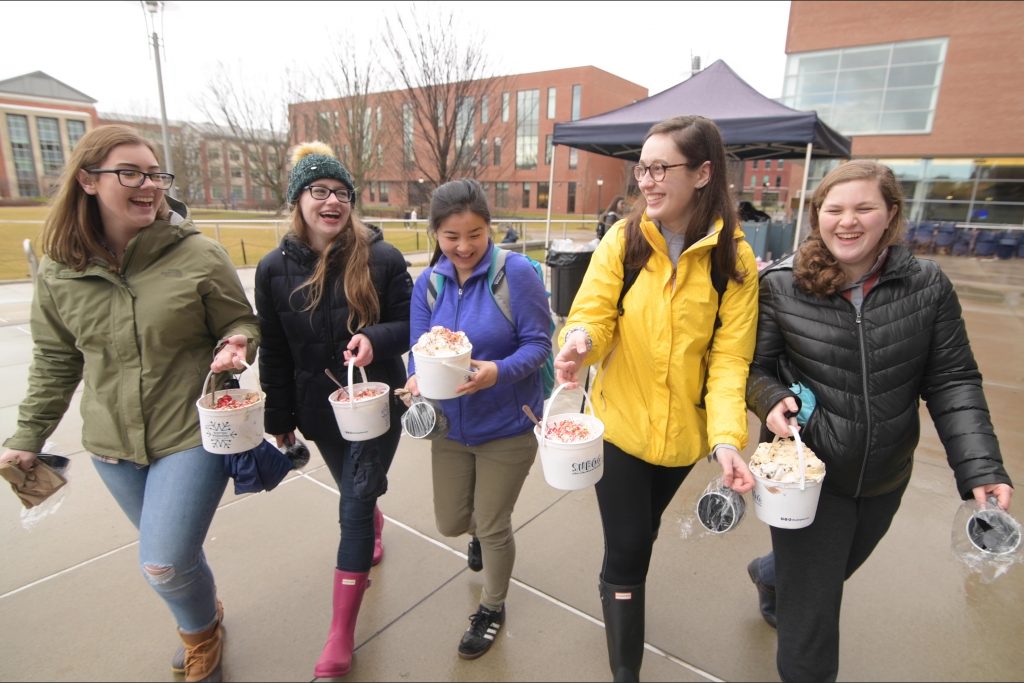 The annual One Ton Sundae is one of UConn's longstanding student traditions. (Tom Rettig/UConn Photo)