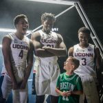 Rylan participates in a photo shoot with, from left, Jalen Adams, Mamadou Diarra, and Alterique Gilbert. (Jason Reider/Athletic Marketing Photo)