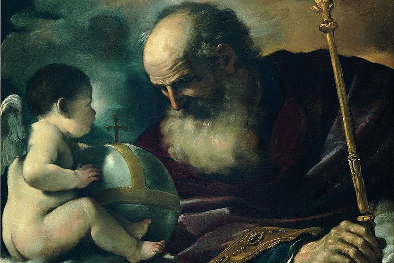 What came first – all-seeing Gods or complex societies? God the Father and Angel, Guercino Giovan Francesco Barbieri via Wikimedia Commons