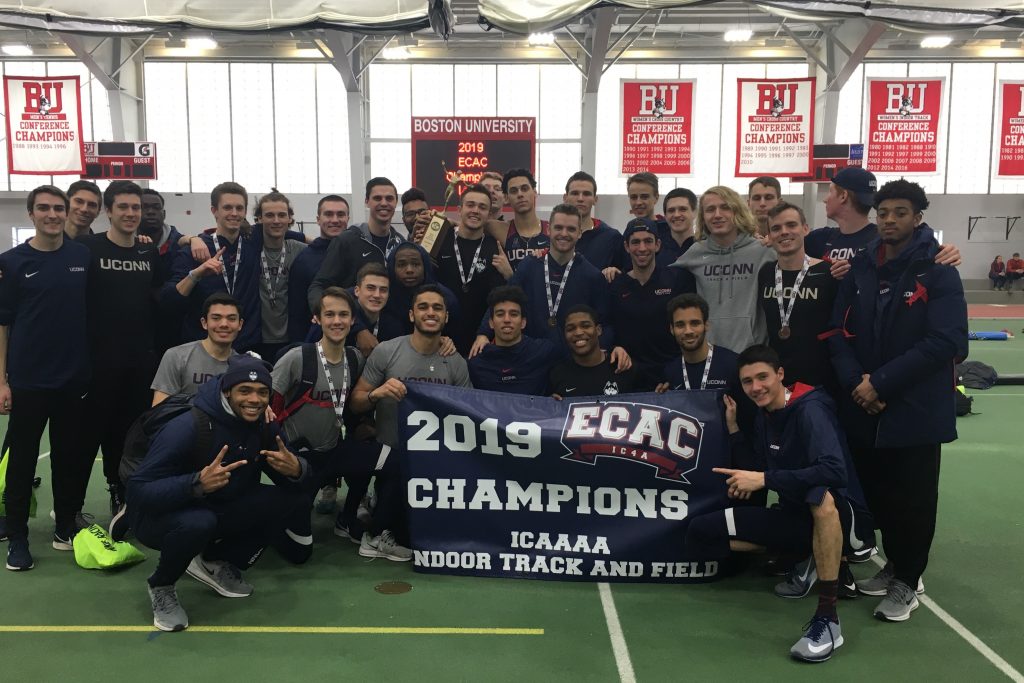 The UConn men's track & field team finished on top of the 39-team field on Sunday to claim the program's fourth IC4A title, and the Huskies' second title in a row. (ECAC Photo)