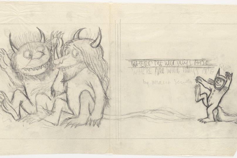 Preliminary drawing of title page for ‘Where the Wild Things Are’ (New York: Harper & Row, 1963), 26:7. (The Maurice Sendak Collection)