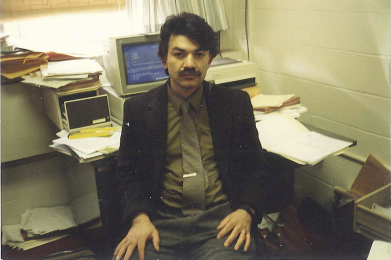 Kazem Kazerounian, current Dean of UConn Engineering, seen here in his office in 1985. (Photo courtesy of Kazem Kazerounian)