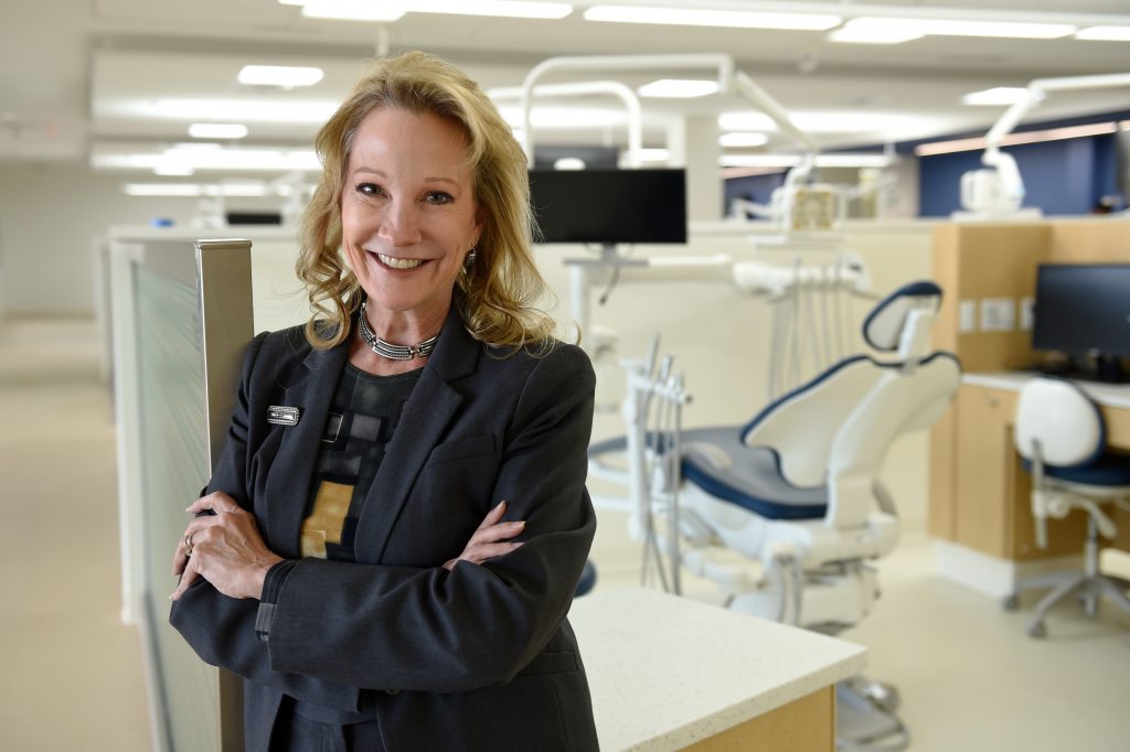 Dr. Sharon Gordon, dean of the UConn School of Dental Medicine, in the newly renovated Dental Care Clinic at UConn Health. (Cloe Poisson, Copyright © 2019. Hartford Courant. Used with permission.)