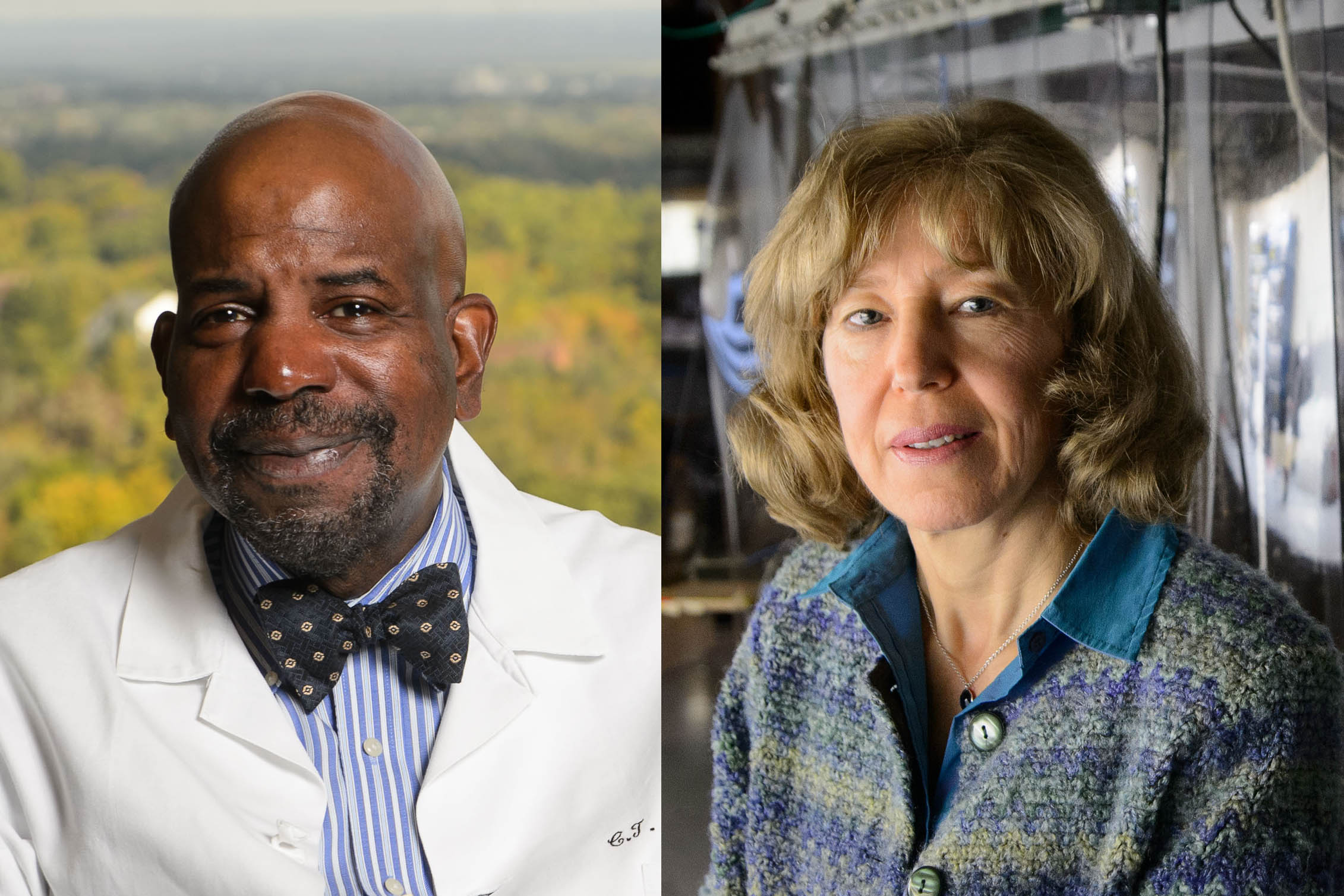 Dr. Cato Laurencin, left, and physics professor Nora Berrah have been elected to the American Academy of Arts and Sciences, Class of 2019. (Peter Morenus/UConn Photos)