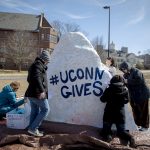 UConn Gives Rock Painting