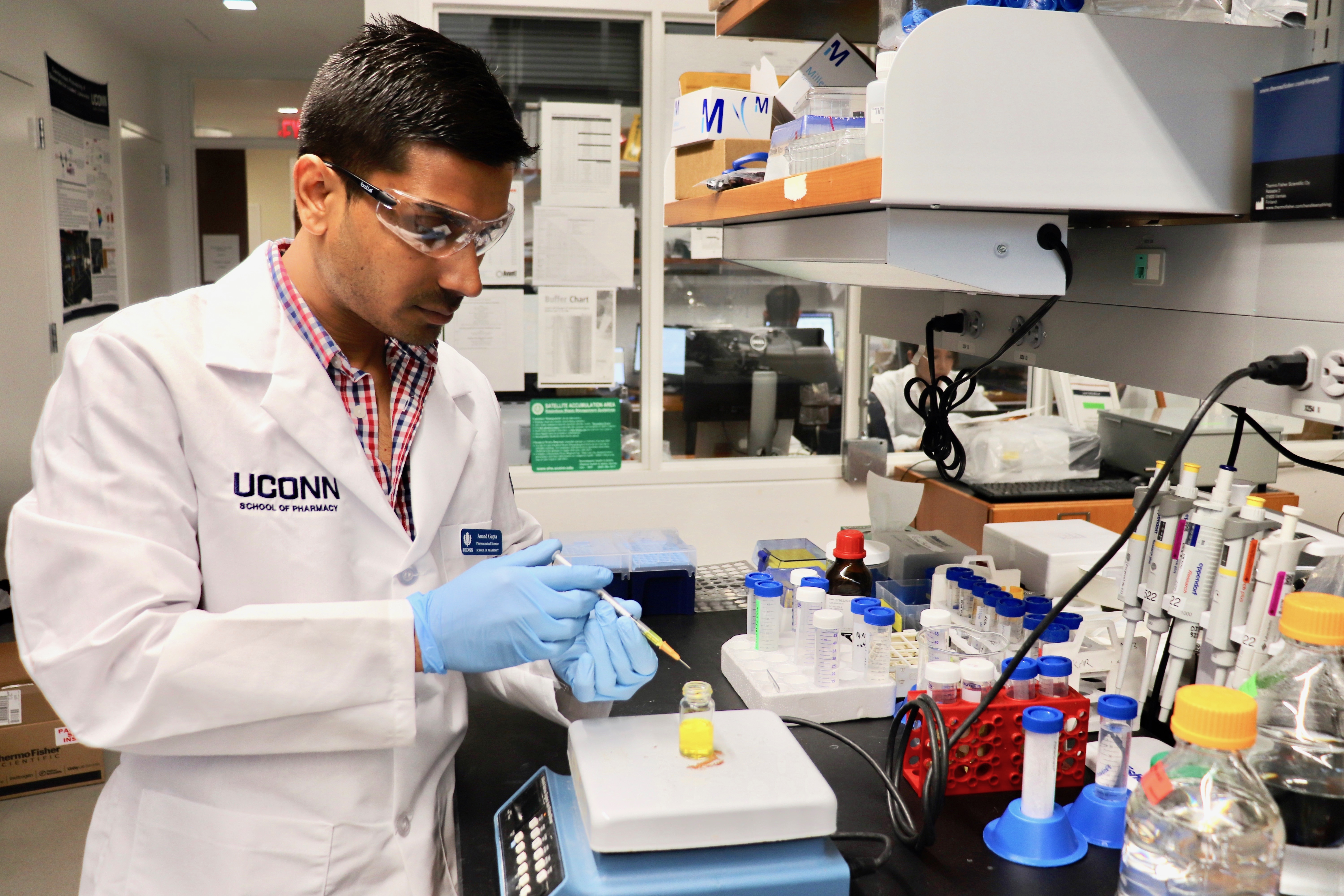Anand Gupta in the lab
