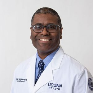 Dr. Kwame Amankwah, UConn Health chief of vascular and endovascular surgery. (Kristin Wallace/UConn Health Photo)