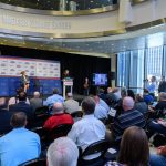 UConn's return to the Big East athletic conference was announced at an event held at Chase Square at Madison Square Garden in Manhattan on June 27, 2019. (Peter Morenus/UConn Photo)