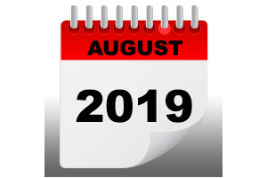 August 2019 calendar page