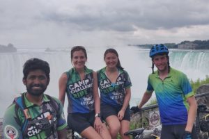 Yoga, Liz, Keanna and Justin in front of Niagra Falls