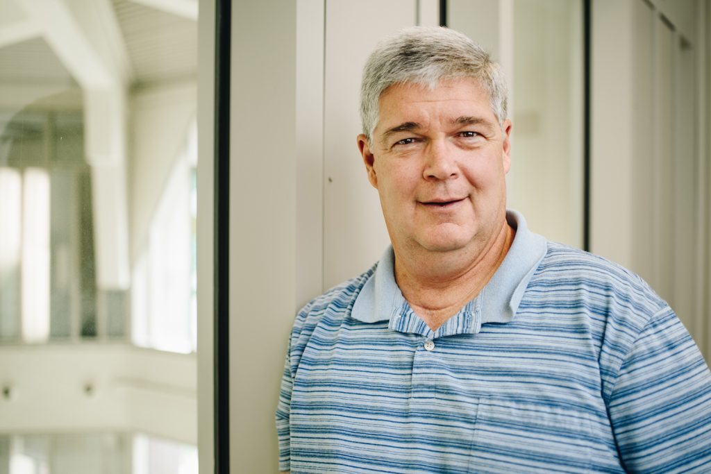 Professor Dave Papandria, pictured above, reflects upon his 14 years at the UConn School of Business (Nathan Oldham / UConn School of Business)
