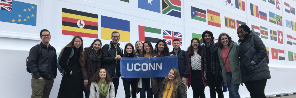 Faculty & students at COP24 in Katowice, Poland, December 2018 (UConn Office of Sustainability) .