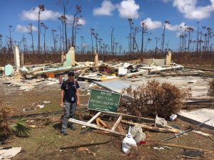 Dr. Natalie Moore among debris