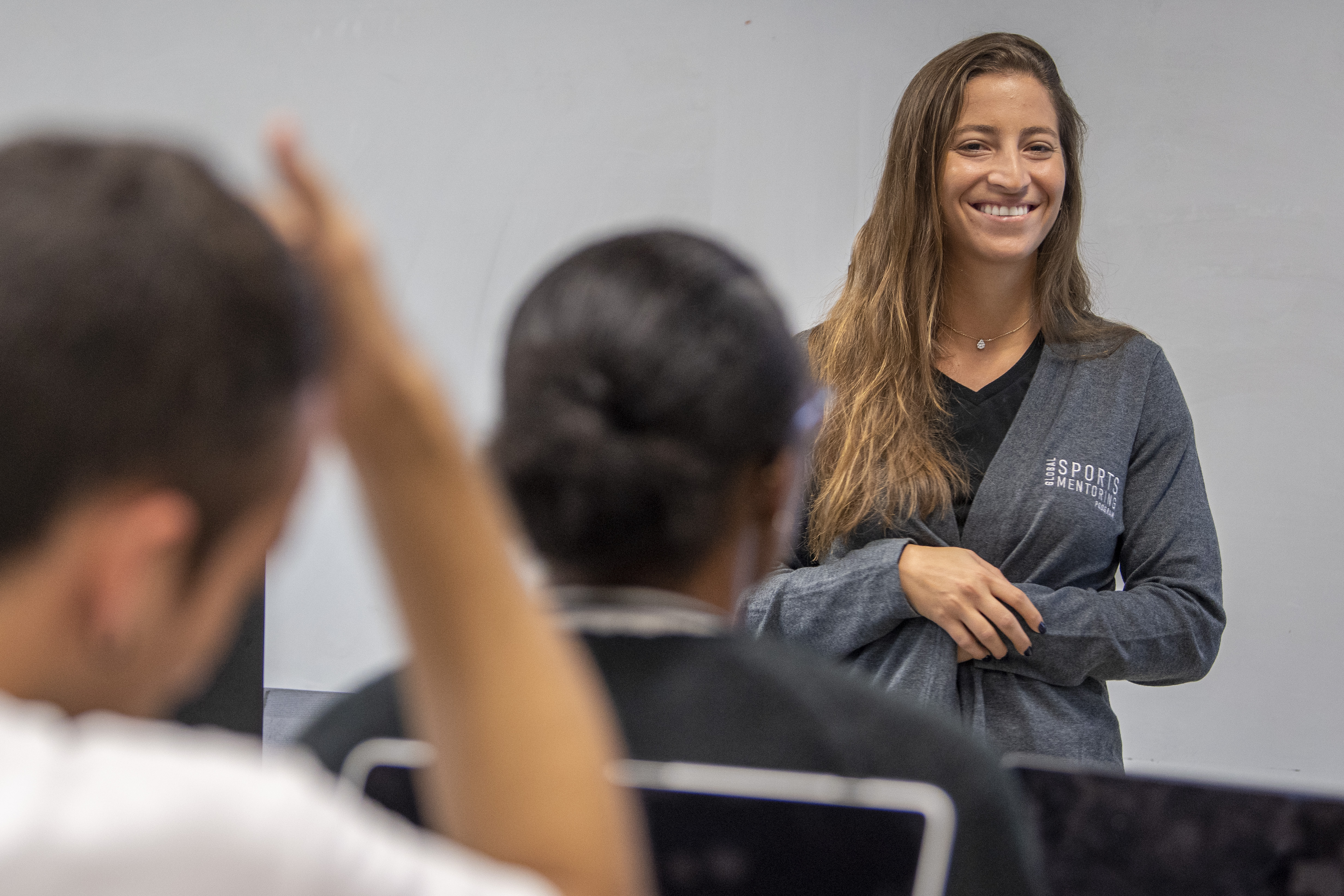 Karen Chammas from Lebanon is visiting UConn's Sport Management faculty as part of a Global Mentorship Program. (Sean Flynn/UConn Photo)