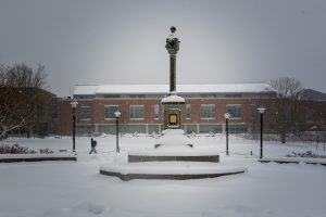 First snowstorm of the semester.  Dec. 3, 2019. (Sean Flynn/UConn Photo)