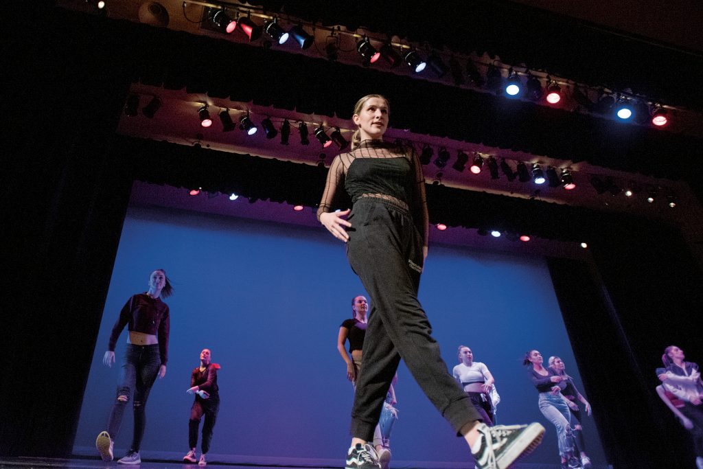 Members of the UConn Dance Company perform during their Winter Showcase at the Jorgensen Center for the Performing Arts on Feb. 4, 2020. (UConn Photo/Sean Flynn)