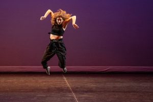 A member of the UConn Dance Company performing during the Winter Showcase on Feb. 4, 2020. (UConn Photo/Sean Flynn)