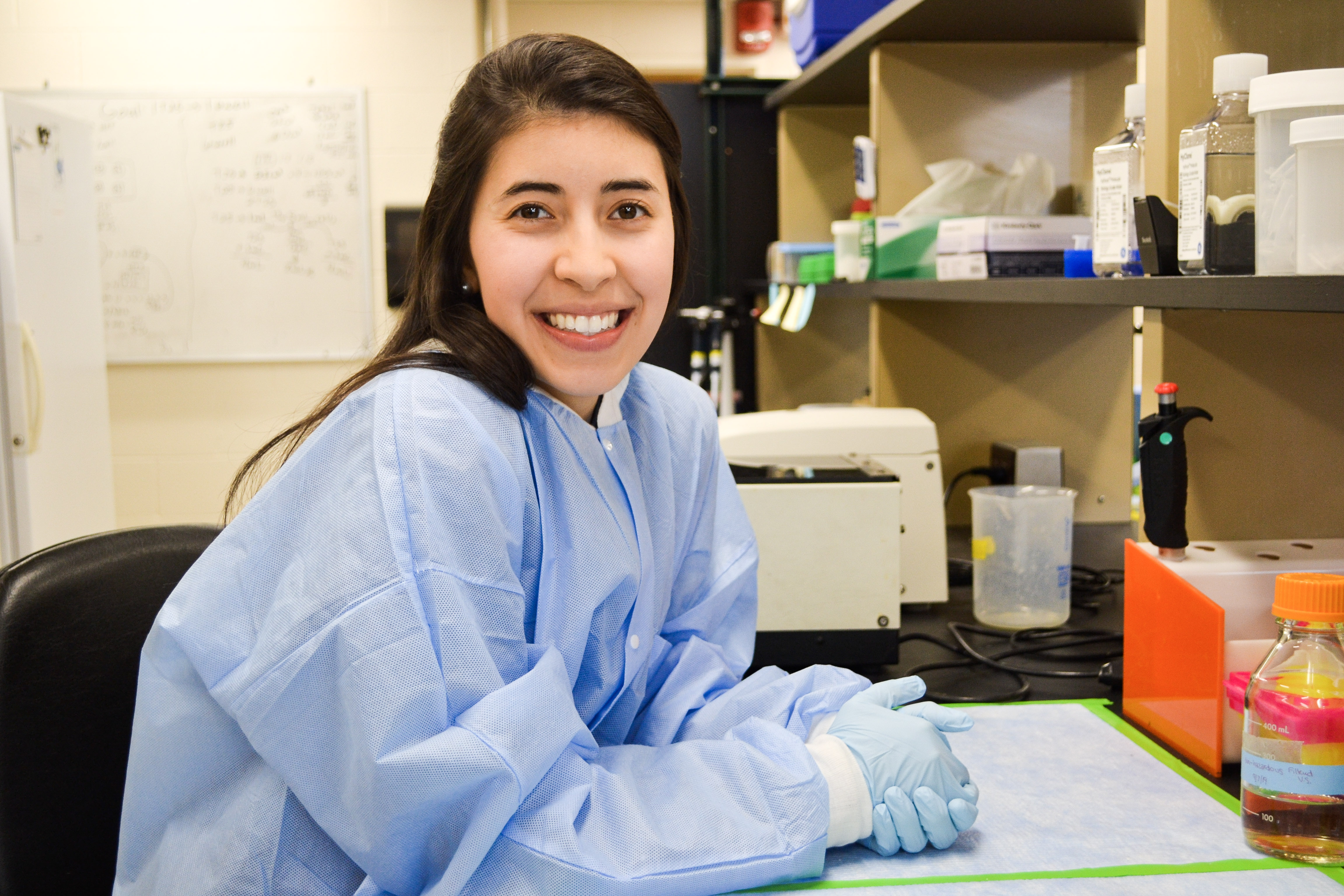 Valeria Sarmiento sees science as a way to help people while learning about the world. (UConn Photo/Christie Wang)