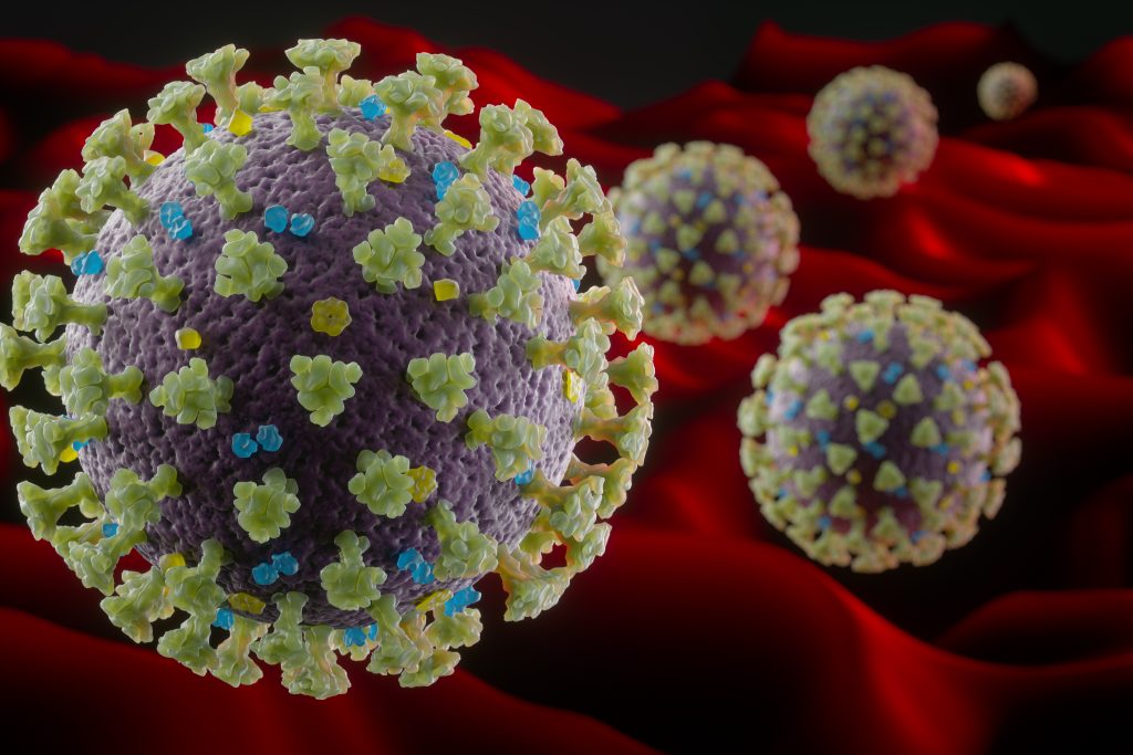 An illustration depicting the coronavirus microbe.