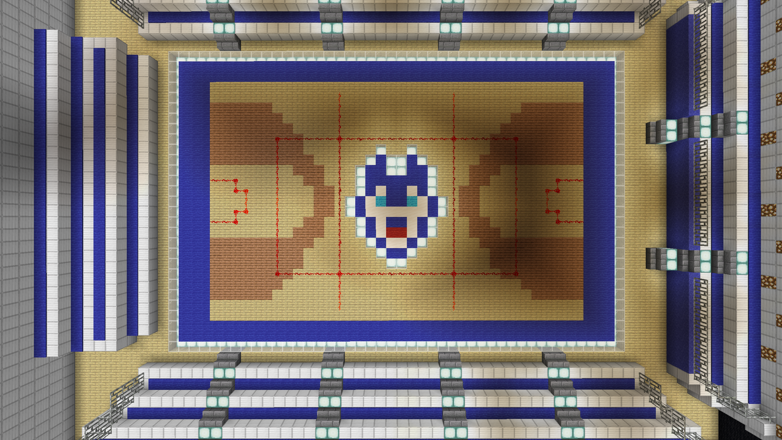 The iconic Gampel Pavilion floor, as it looks in Minecraft.