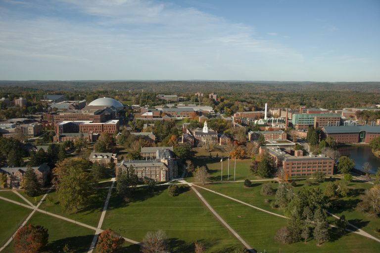 Aerial shot of UConn from Rte. 195, looking west.