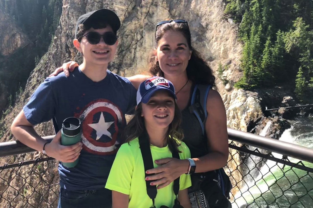 Dr. Andrews and sons at Yellowstone