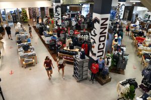 A view of the UConn Bookstore on Aug. 14, 2020. (Peter Morenus/UConn Photo)