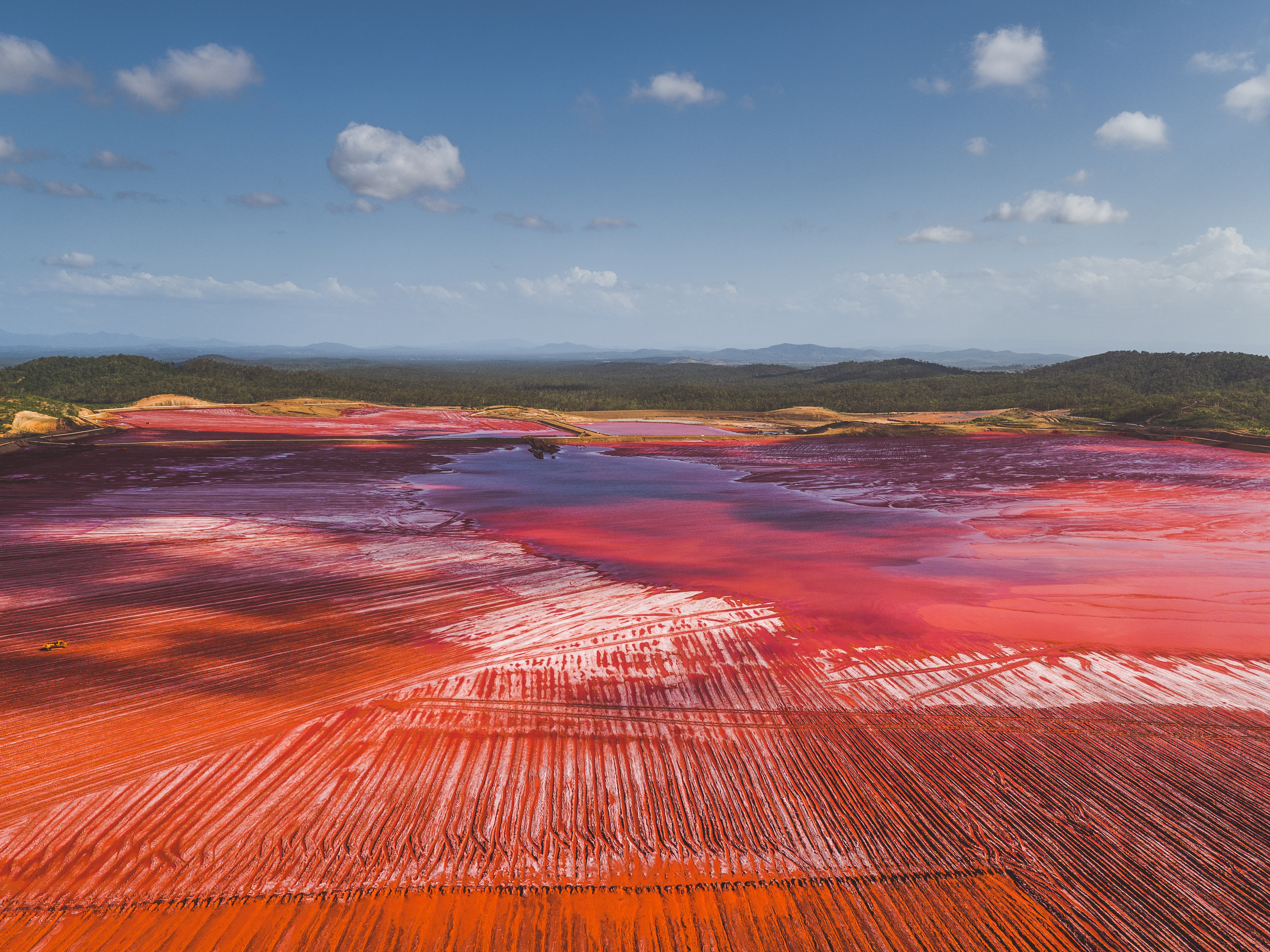 Drone image of aluminium mine tailings, Queensland, Australia