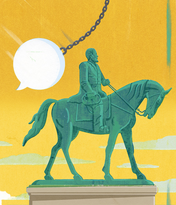illustration of confederate statue